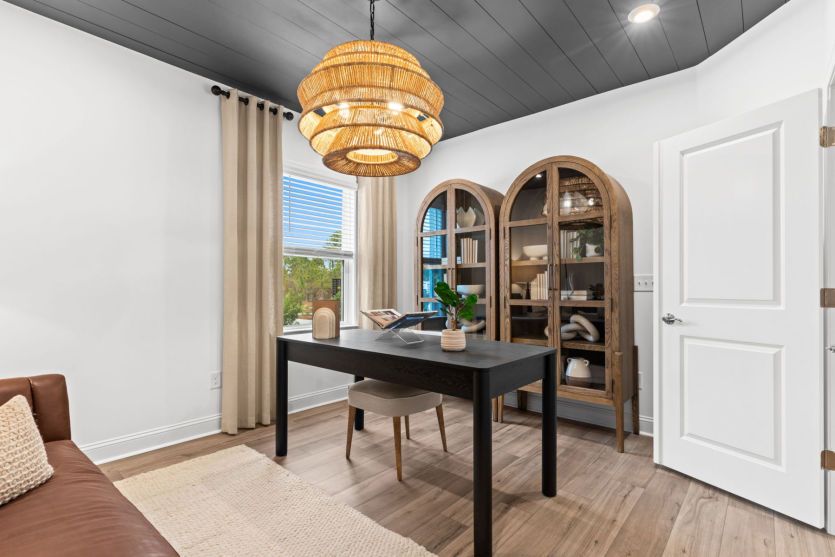 At home office or library.