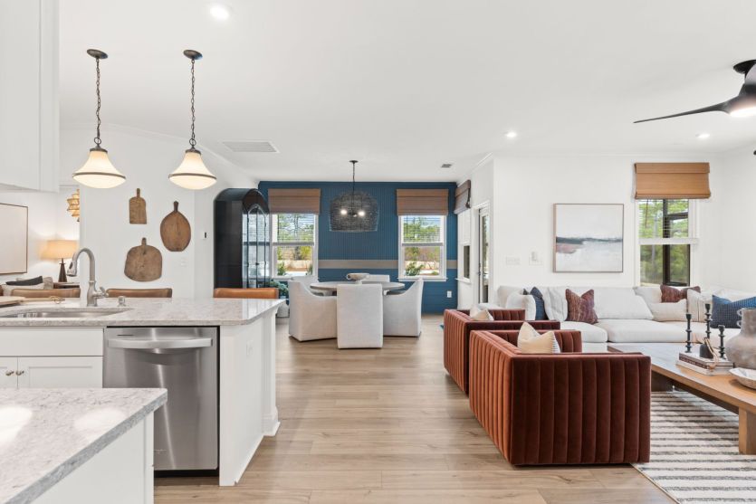 Open Concept Floorplan connecting the Kitchen, Living Room & Dining Area.