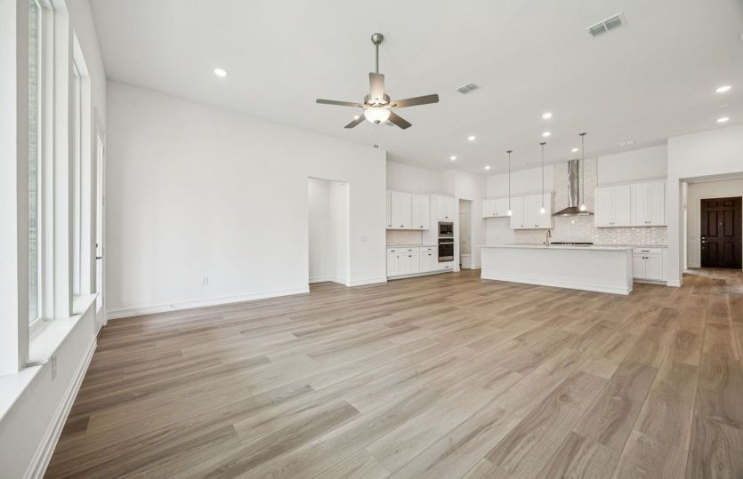 View of kitchen from gathering room