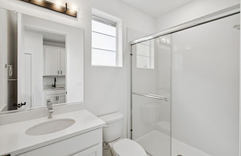 Guest suite bathroom with glass walk-in shower
