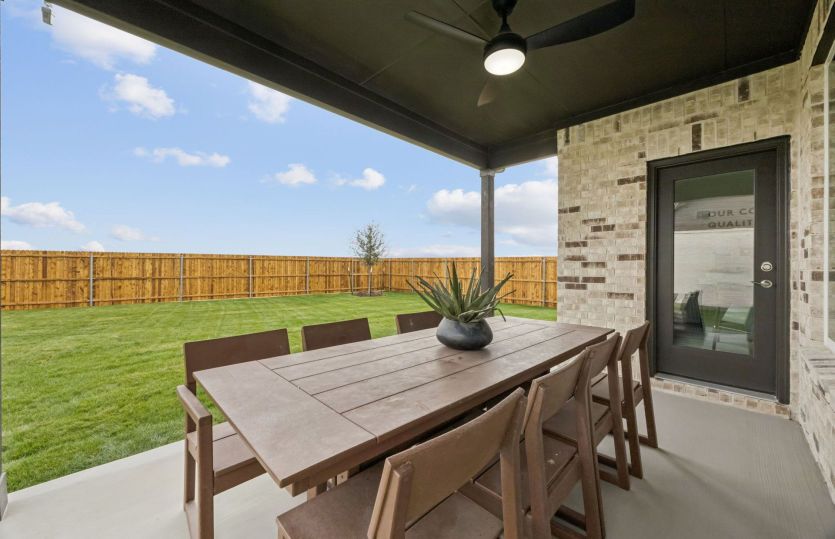 Spacious covered back patio