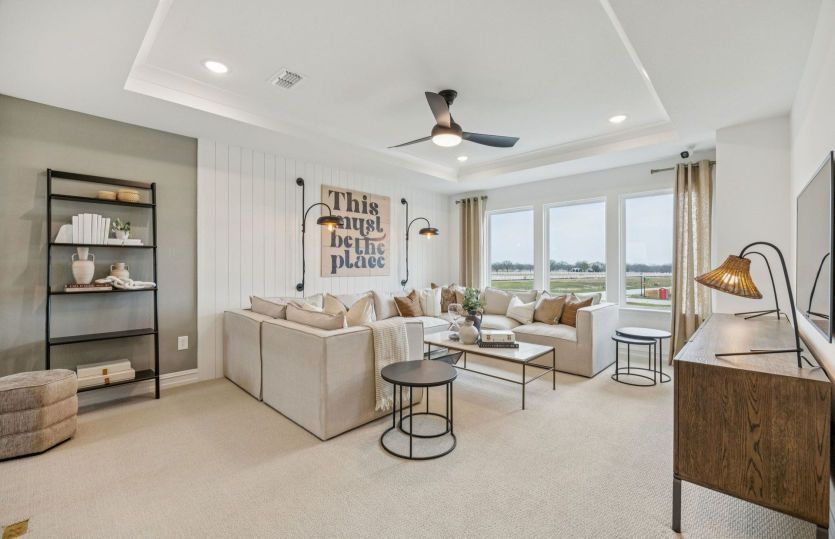 Game room on second floor with optional tray ceiling