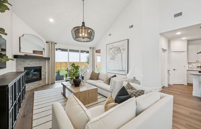 Spacious living area with optional fireplace