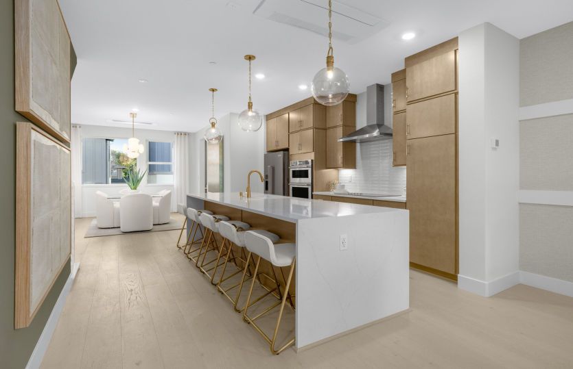 Kitchen with waterfall edge island