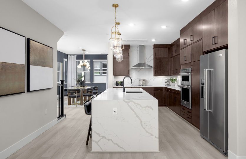 Open kitchen with large central island
