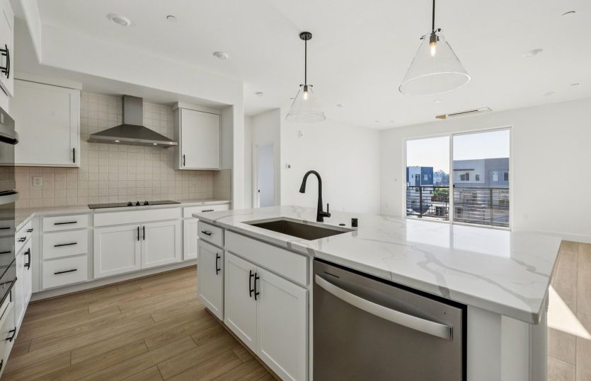 Open kitchen with large island