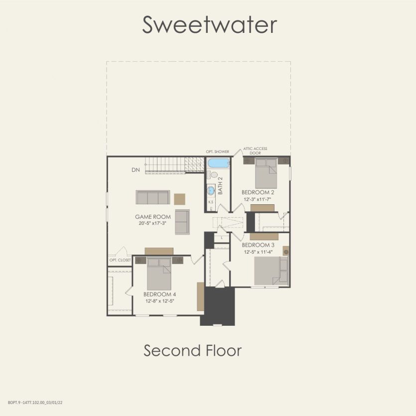Second Floor 4 br / 2.5 ba