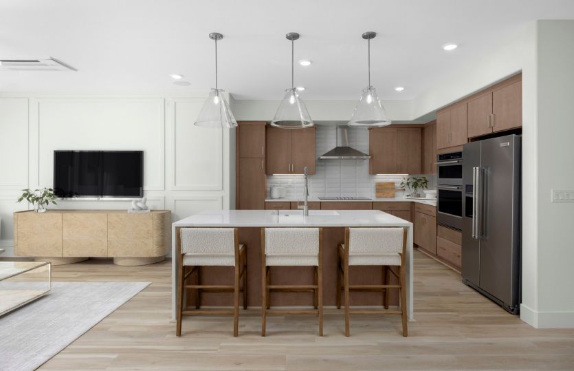 Open kitchen with ample storage