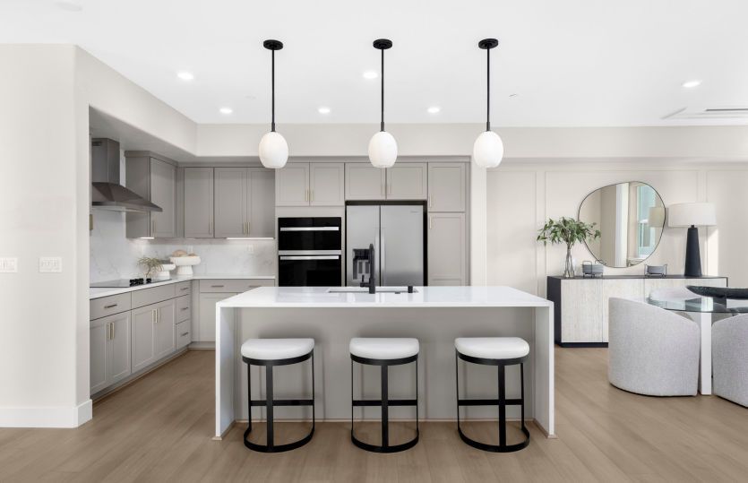 Kitchen with chef's appliance package and large central island