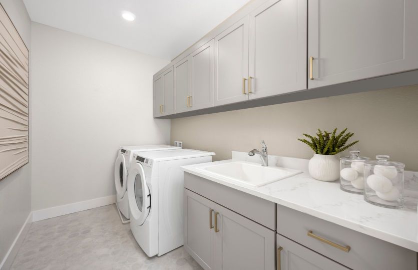 Convenient upstairs laundry