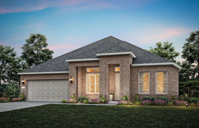 The Azle, a one-story new home design shown with home exterior TR 201