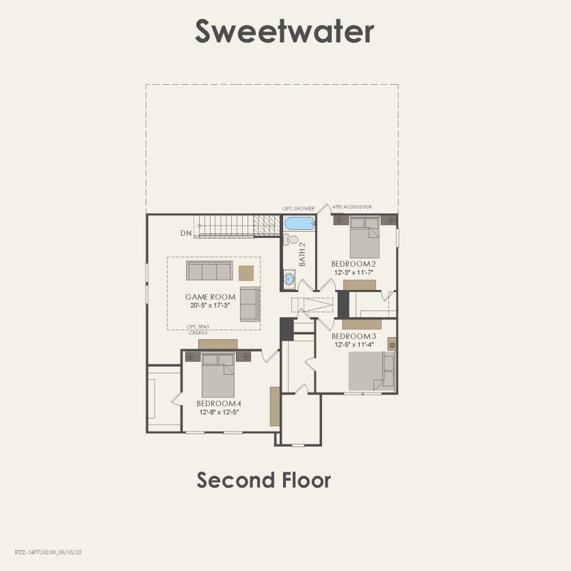Second Floor 4 br / 2.5 ba