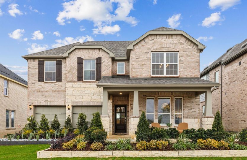 The Albany, a two-story home with 2-car garage and shutters