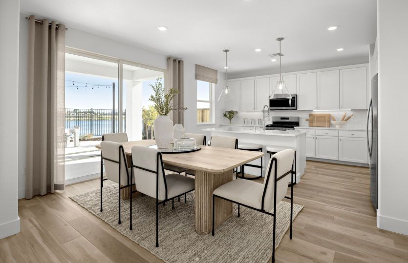 Open kitchen and dining area