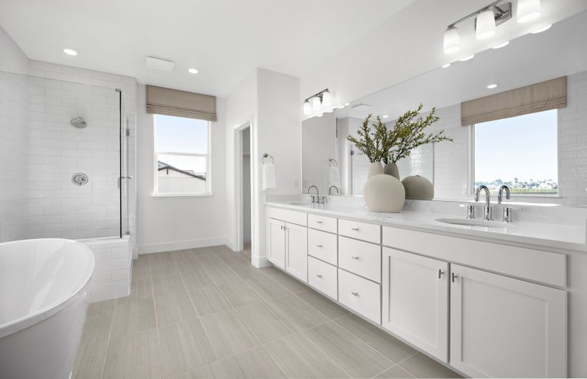Owner's bathroom with dual vanity