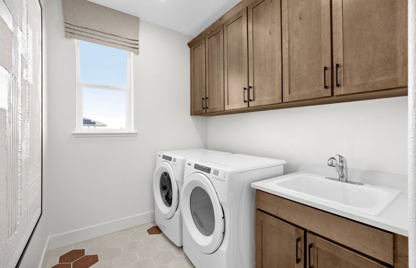 Convenient upstairs laundry