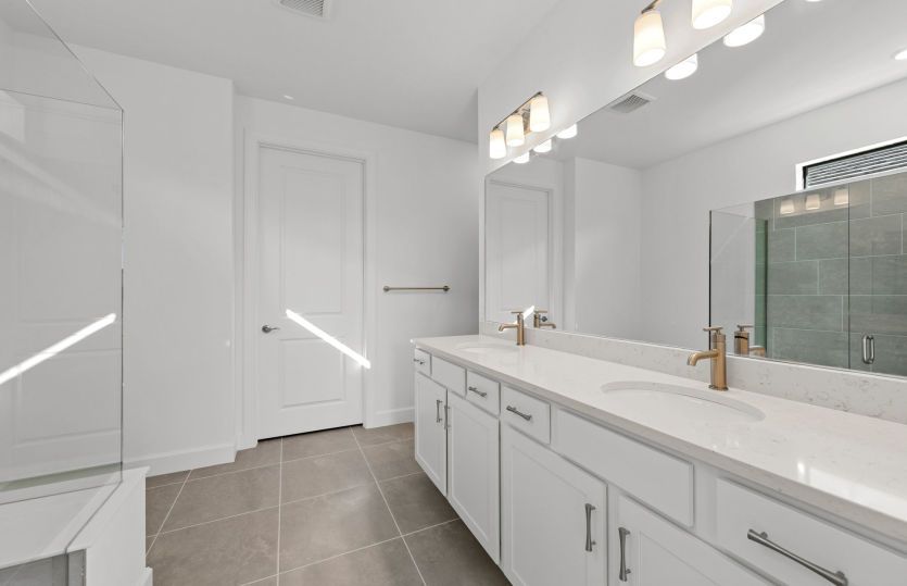 Walk-in shower in owner's bathroom