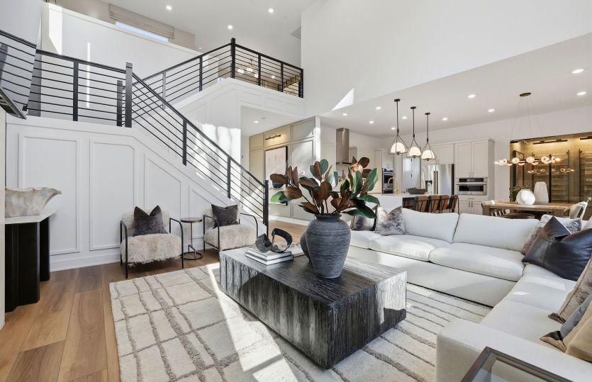 Double-height ceilings in gathering room