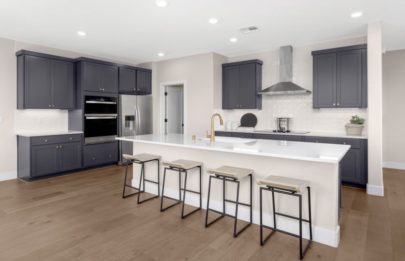 Kitchen with large central island and chef's appliance package