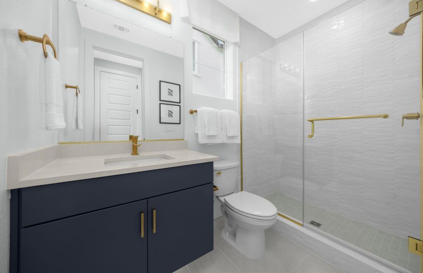 Suite bathroom with glass walk-in shower