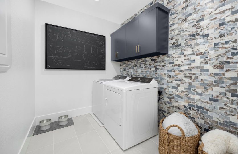 Convenient upstairs laundry