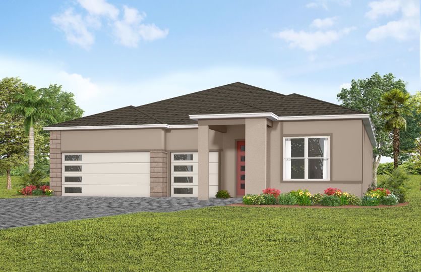 Mahogany MD1 w/ Stone Elevation