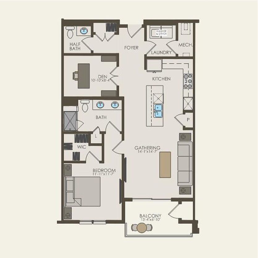 First Floor 1 br / 1 ba