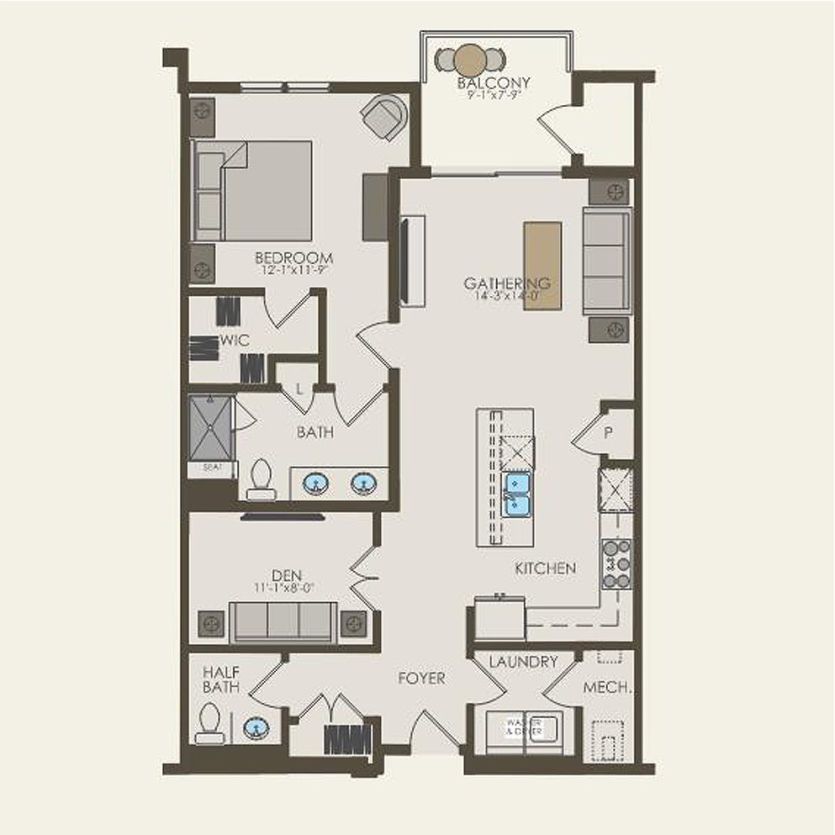 First Floor 1 br / 1.5 ba