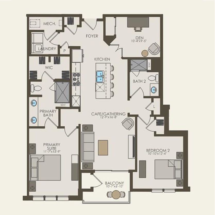 First Floor 2 br / 2 ba