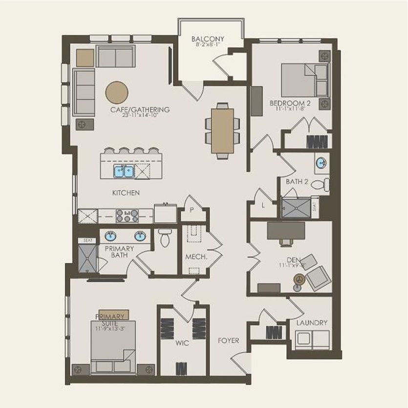 First Floor 2 br / 2 ba