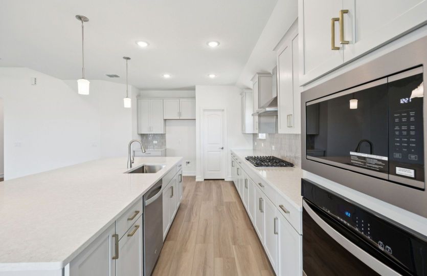 Abundant cabinet space in kitchen