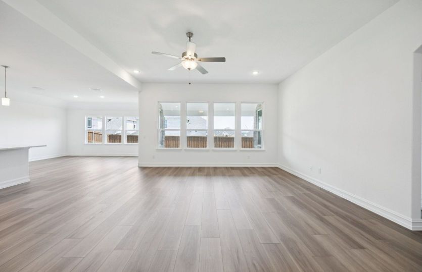 Spacious gathering room with large windows