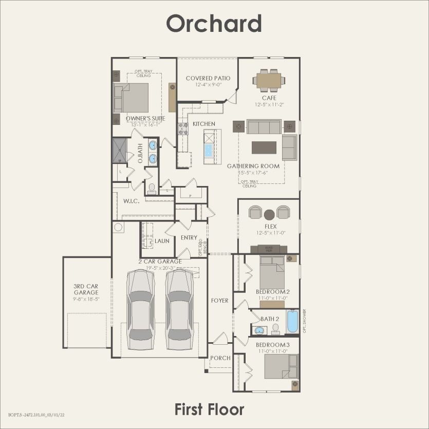 First Floor 3 br / 2 ba