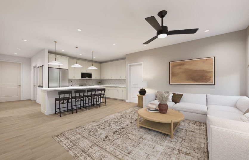 Gathering Room Opens to the Kitchen