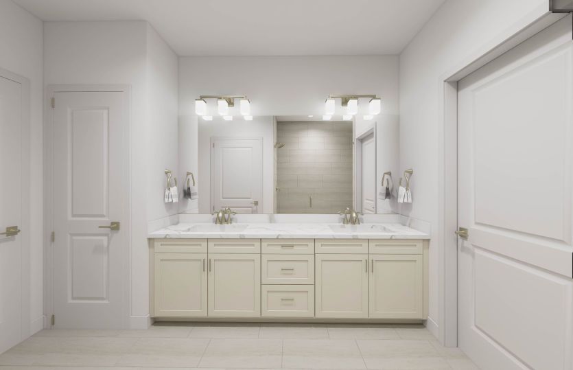 Primary Bath with Two Sinks