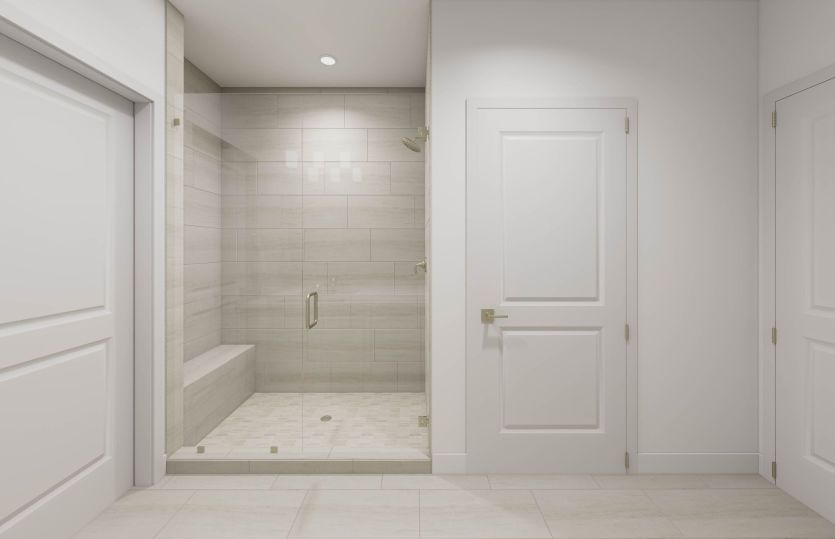 Frameless Glass Shower in the Primary Bathroom