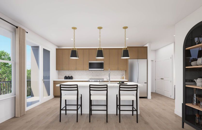 Chef Inspired Kitchen Featuring Quartz Counters and Modern Maple Cabinets