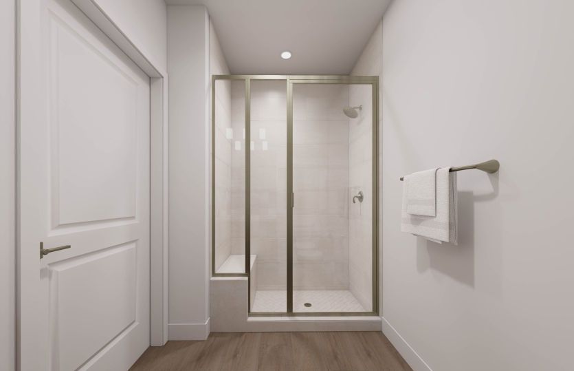Framed Glass Shower in the Secondary Bath