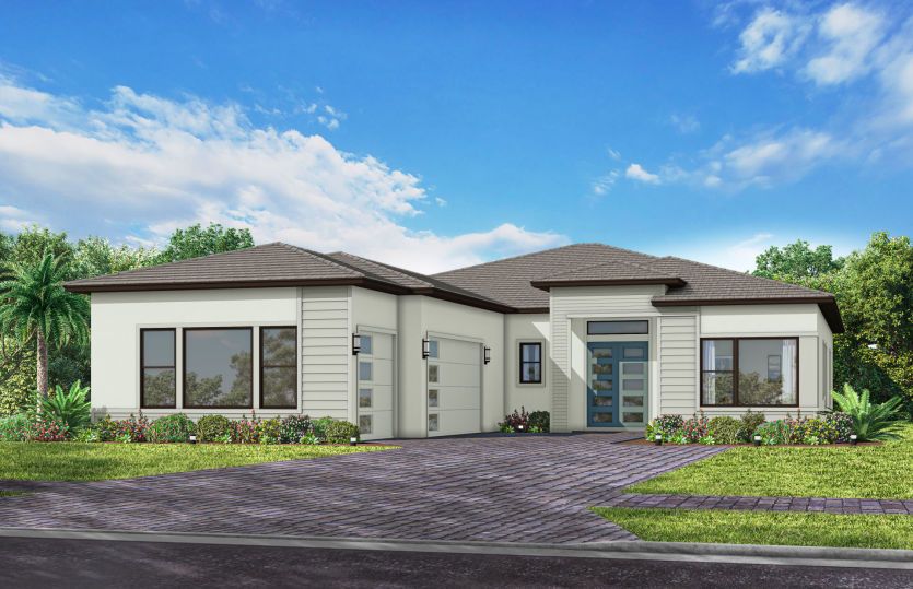 Exterior MD3 with glass garage door option