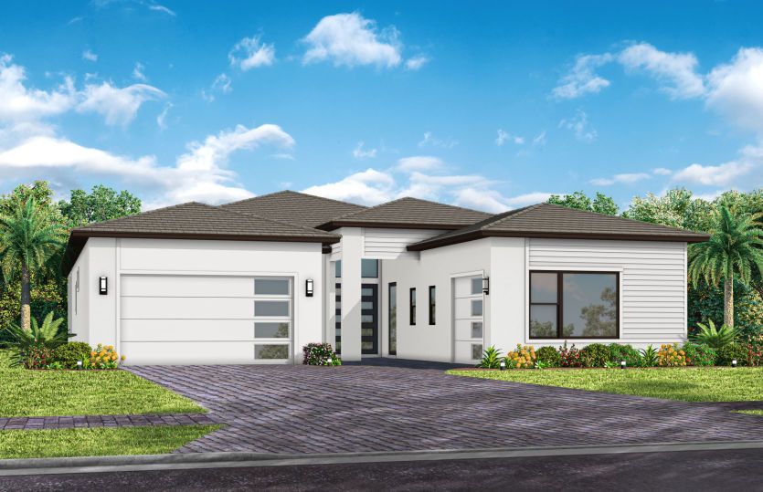 Exterior MD3 with glass garage door option