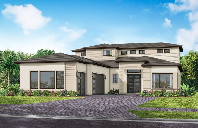 Exterior MD3 with glass garage door option