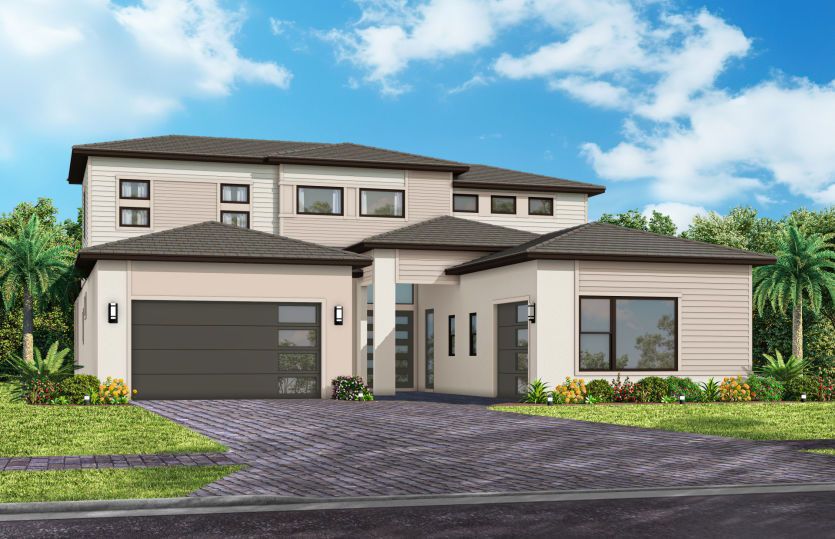 Exterior MD3 with glass garage door option