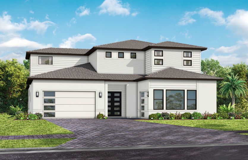 Exterior MD3 with glass garage door option