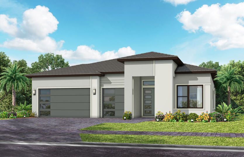 Exterior MD3 with glass garage door option