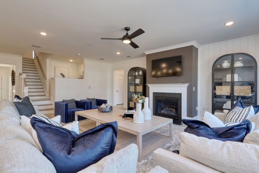 Spacious living room designed for relaxing and entertaining guests.