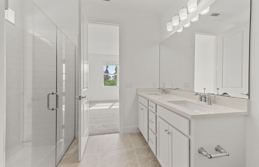 Walk-in shower in owner's bathroom