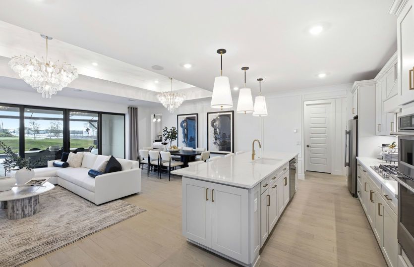 Kitchen overlooks the cafe and gathering room