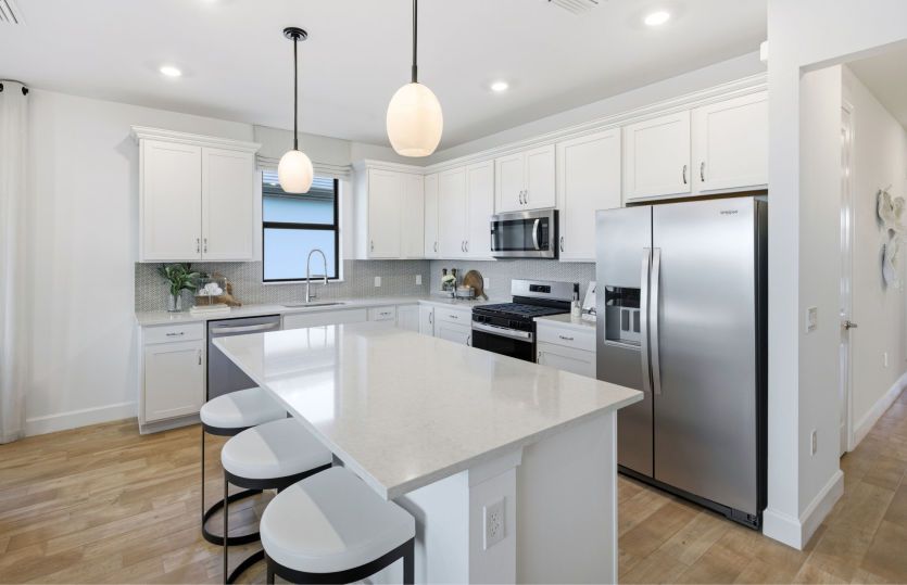 Kitchen with stainless steel appliances
