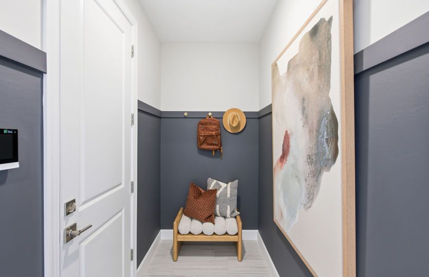 Garage entry way, perfect area for a drop zone