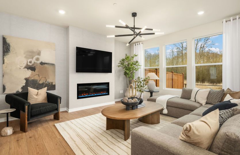 Spacious illuminated gathering room
